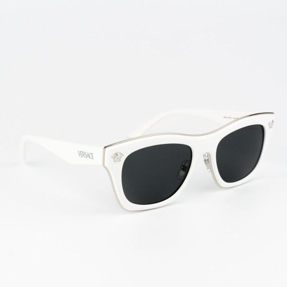 NEW Versace VE2272 314/87 White Dark Grey Square Women Sunglasses - Picture 5 of 11